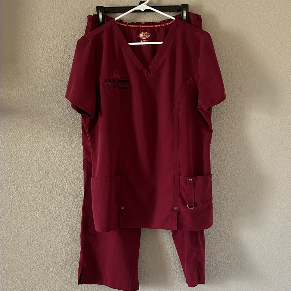 Azusa Pacific University Nursing School Embroidered Maroon Scrub Set